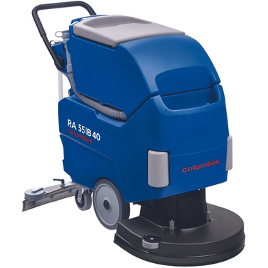 Columbus RA55B40 Walk Behind Floor Scrubber front view blue in colour
