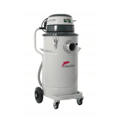 Delfin MTL802WD Wet and Dry Industrial Vacuum Cleaner front view - white in colour.