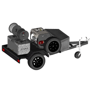 Jetwave Hornet G2 E-Start 280-15 Lite Trailer with Hornet G2 cold water petrol pressure washer mounted
