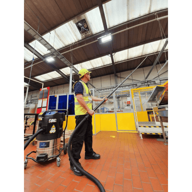 SpaceVac ATEX Lite Vacuum Cleaner Kit SVA38/EX-LITE Man cleaning in hazardous environment