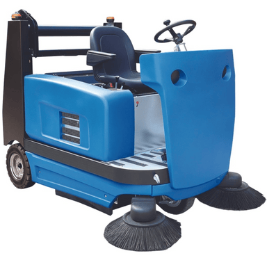 Stolzenberg Suresweep STR1300E Battery Ride On Floor Sweeper front side view