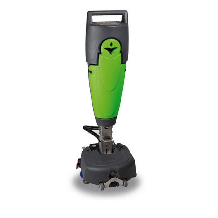 Cleanstar Mira 40 Compact battery floor scrubber - green and black in colour on a white background