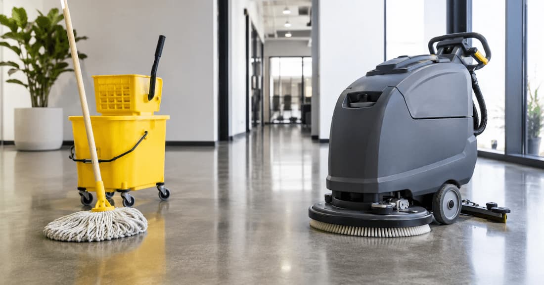 mop and floor scrubber