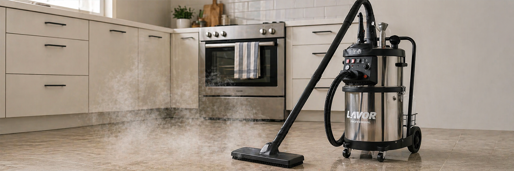 Professional home cleaning workspace in a bright modern Australian home. 
