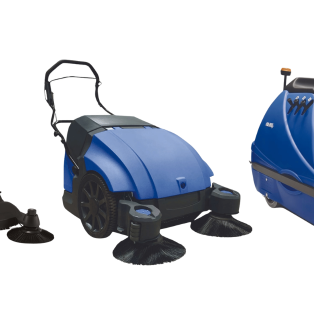 Top 5 Benefits of Using Industrial Vacuum Sweepers for a Cleaner, Safer Workplace - three suresweep industrial vacuum sweepers lined up next to each other on a blank white background