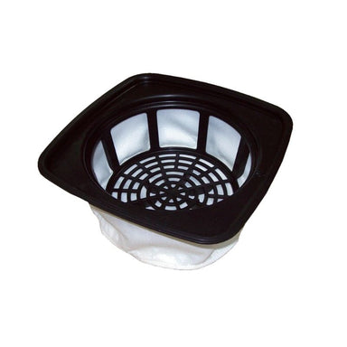 Cleanstar cloth bag in white fabric vacuum filter bag fitted with a black plastic support frame featuring a wide square rim