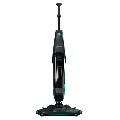 Cleanstar Dryft Compact Floor Scrubber - black and green coloured on a blank white background 