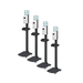 Cleanstar Freestanding Automatic Hand Sanitiser Dispenser Station 4 pack - four hand sanitiser station stands in a row on a blank white background.