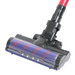 Cleanstar GALAXY 2-in-1 Battery Vacuum Cleaner head, purple, red and black in colour on blank white background Motorised power brush with Microfibre soft roller cleaner head and LED lights (for carpets & hard floors)
