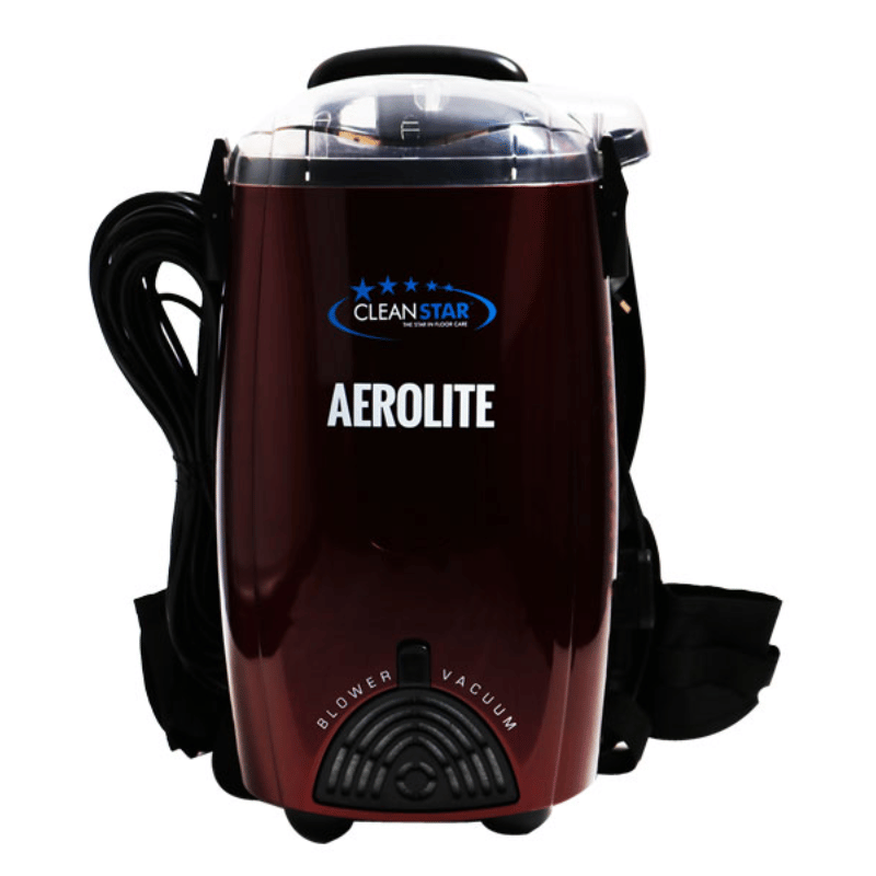 Cleanstar VBP1400 Backpack Vacuum Cleaner and Blower front view red in colour with the cleanstar logo on product