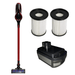 Cleanstar VGALAXY stickvac with two filters and a battery pack on a white background