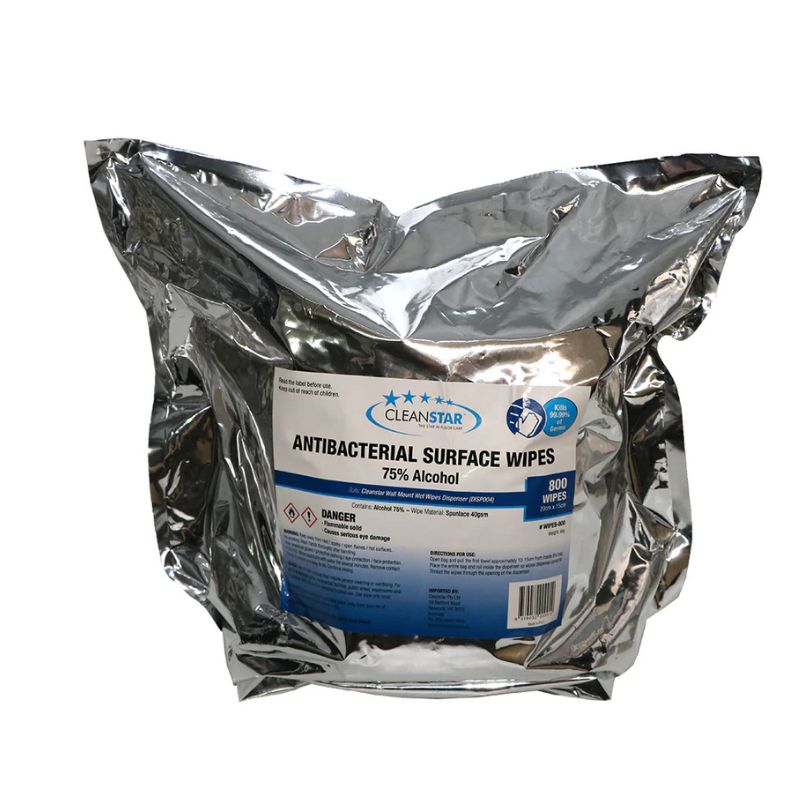 Cleanstar WIPES - Antibacterial 75% ALCOHOL Surface Wet Wipes front images