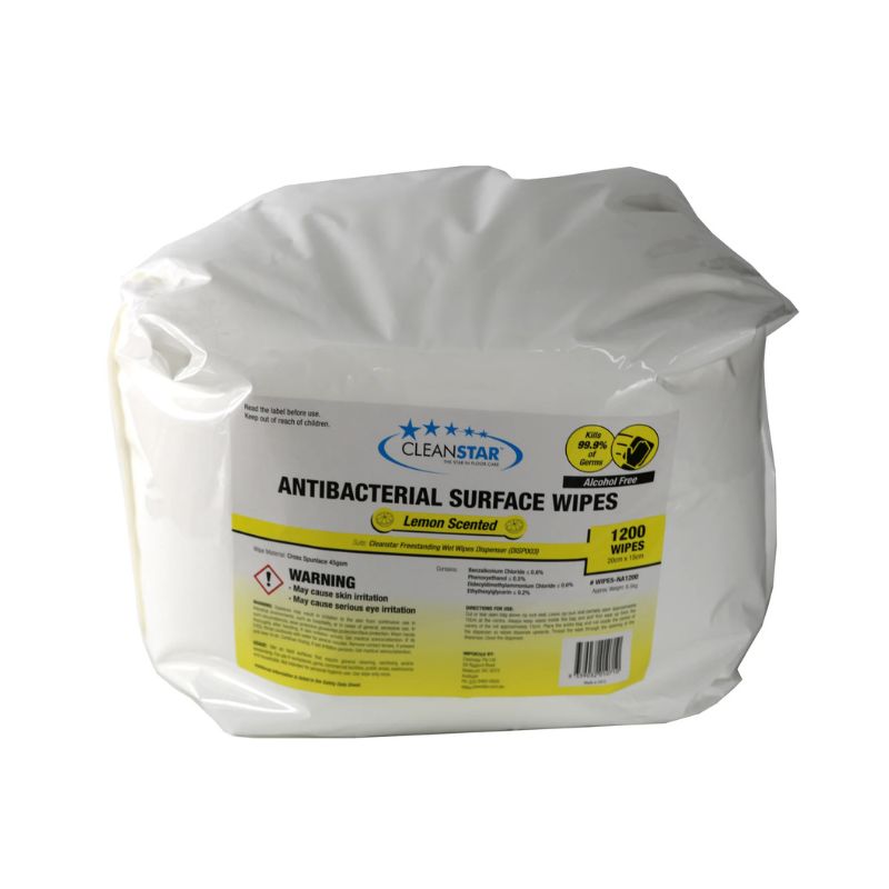 Cleanstar WIPES - Antibacterial ALCOHOL FREE Surface Wet Wipes main image front
