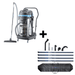 Dashclean B300 3 phase vacuum cleaner with AIV carbon fibre gutter vacuuming pole attachments on a white coloured background. 