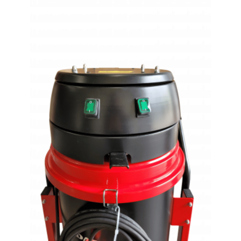 Black and red Dashclean S2 Single-phase Industrial Vacuum Cleaner on a white background