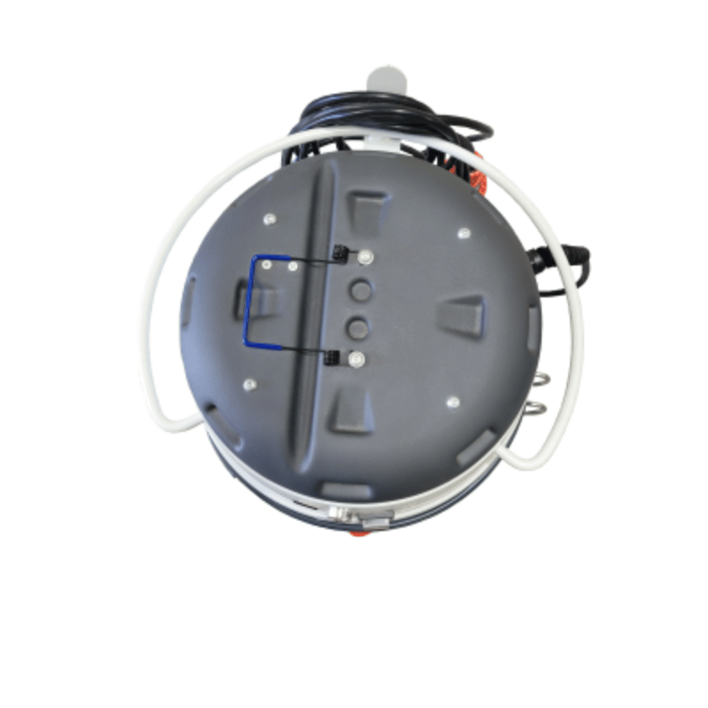 Top view of a Delfin 302 Torch Industrial Vacuum for Welding Fumes on a white background