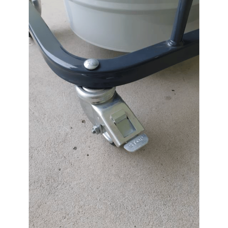Delfin MTL 202DS Single Phase Industrial Vacuum Cleaner wheel locking brake ensures safety 