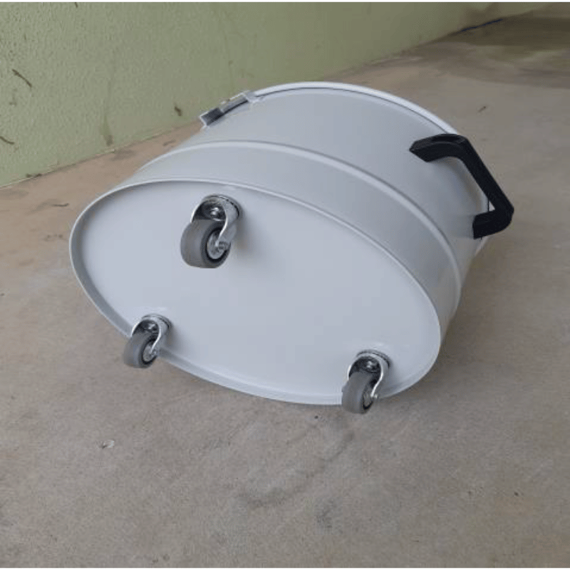 Delfin MTL 202 DS Industrial Single Phase Dust Vacuum Cleaner removable debris tank wheels on concrete floor image 
