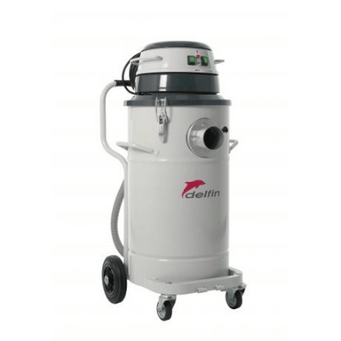Delfin MTL802WD Wet and Dry Industrial Vacuum Cleaner front view - white in colour. 