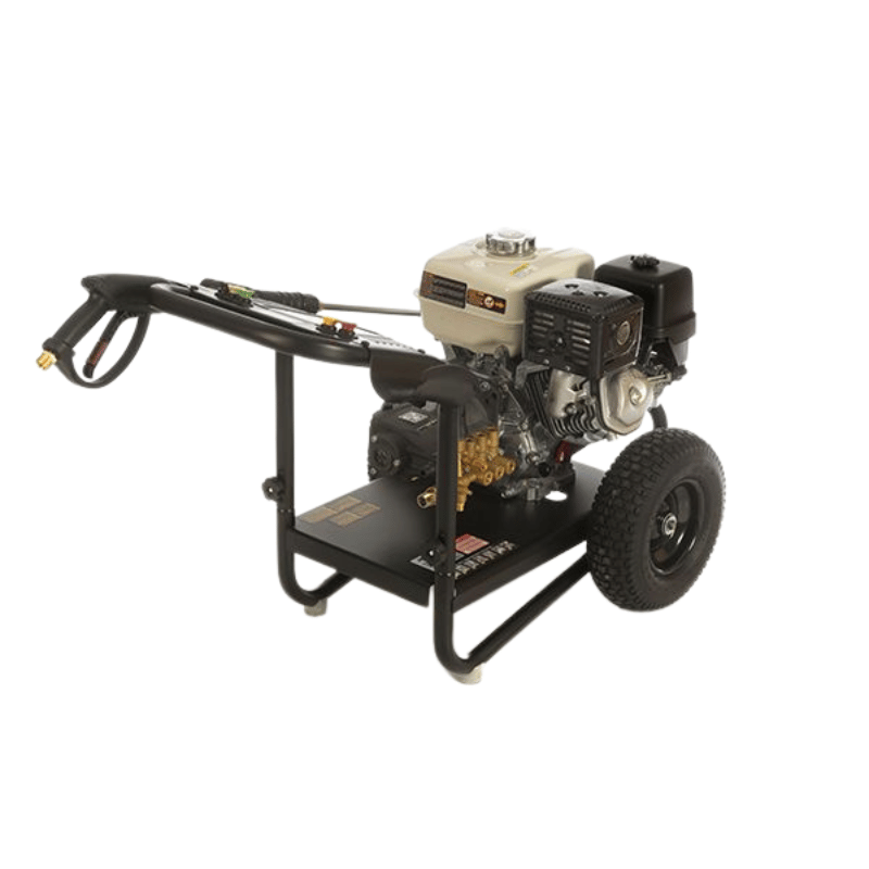Jetwave Black GX 275-13 Cold Water Petrol Pressure washer with engine on a white background