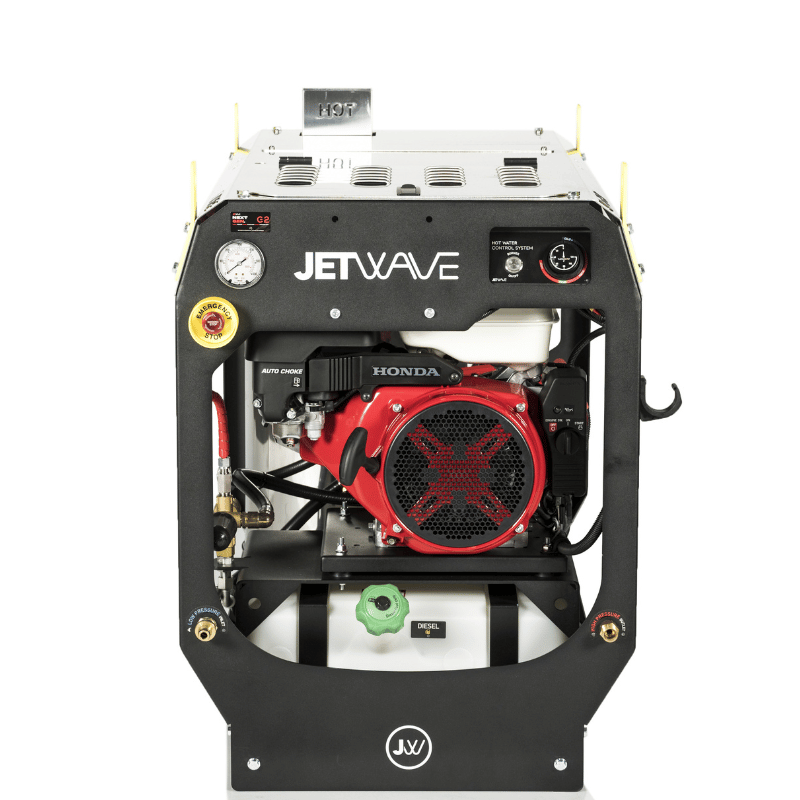 Jetwave Explorer G2 250-15 Hot Water Petrol Pressure Cleaner front shot