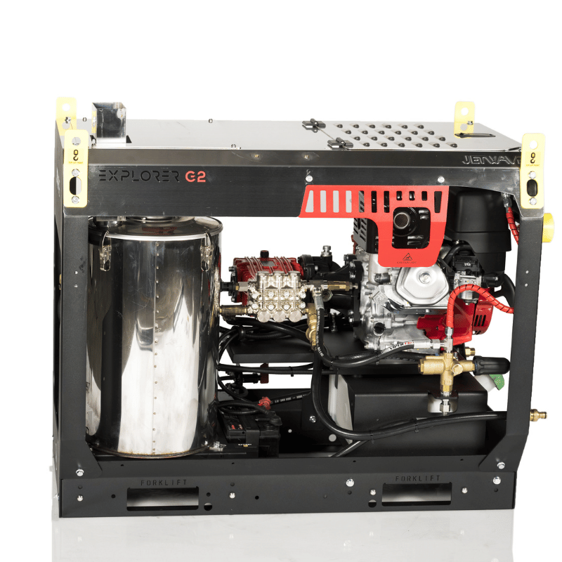 Jetwave Explorer G2 250-15 Hot Water Petrol Pressure Cleaner side shot two