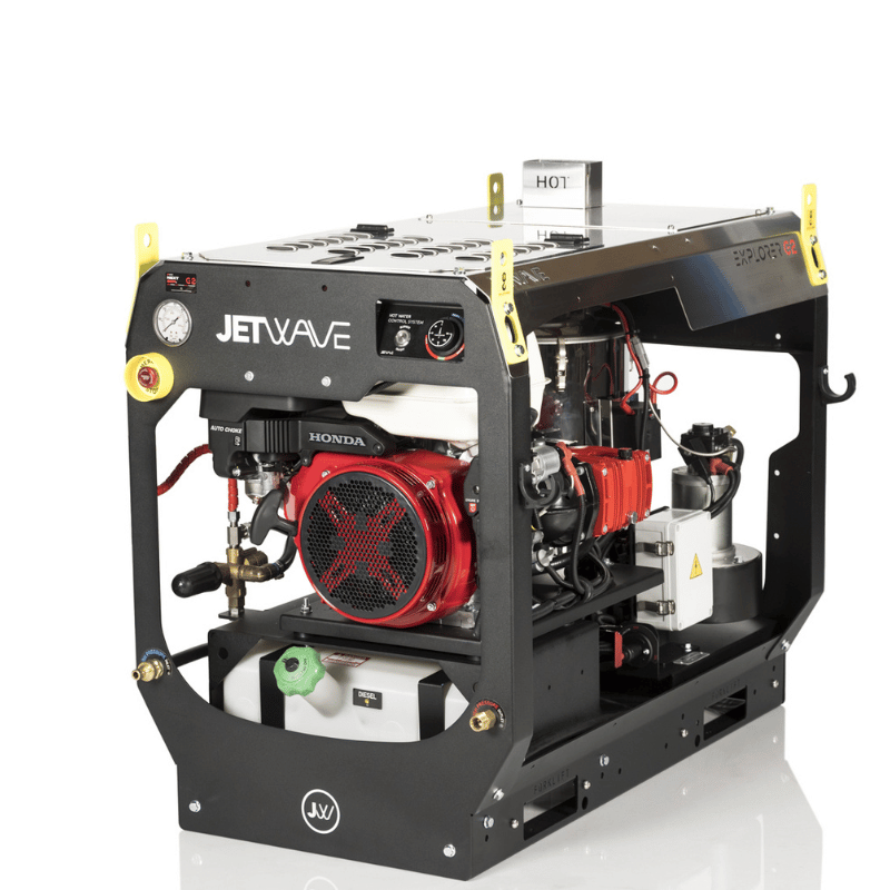 Jetwave Explorer G2 250-15 Hot Water Petrol Pressure Cleaner skid configuration