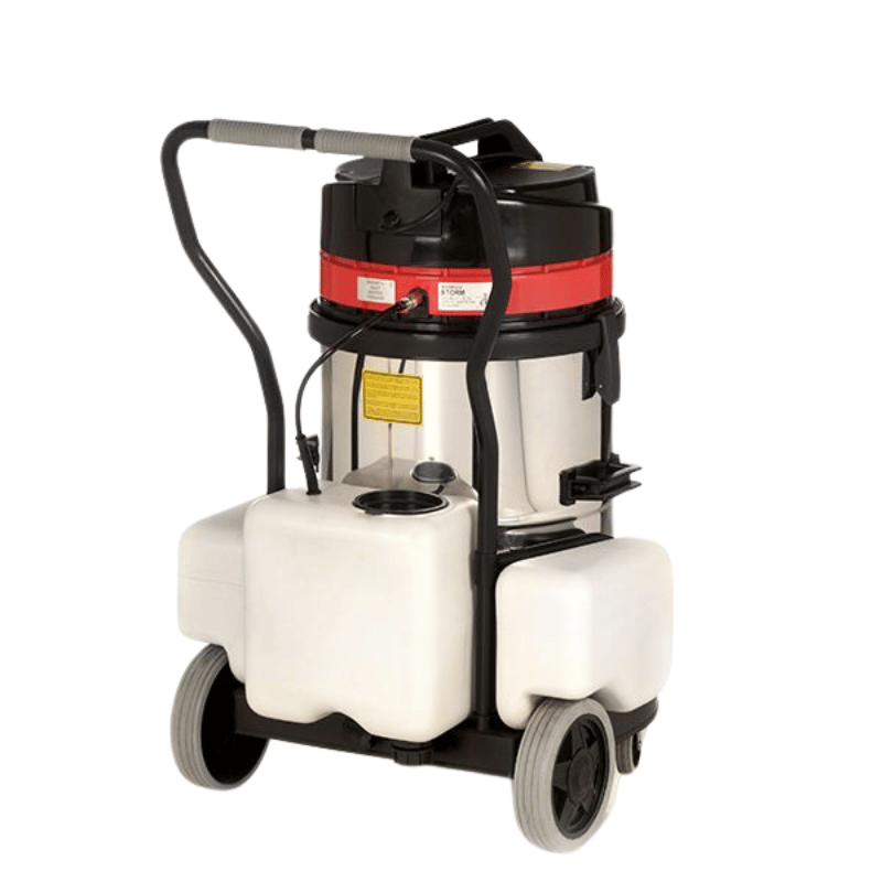 Jetwave Storm Extraction Vacuum Cleaner silver black and red in colour rear view