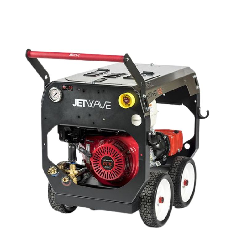 Jetwave Hornet G2 280-15 Pull Start Petrol Pressure Cleaner Front view details on a blank white background