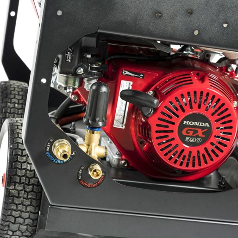 Jetwave Hornet G2 280-15 Pull Start Petrol Pressure Cleaner Motor view with plug details.