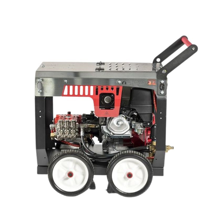 Jetwave Hornet G2 280-15 Pull Start Petrol Pressure Cleaner Side view of the machine.