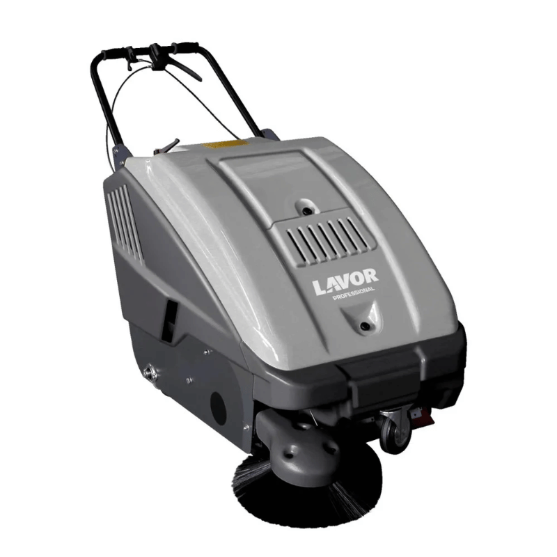 Lavorwash SWL700ET Walk Behind Floor Sweeper grey in colour on a blank white background 