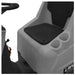 Operator seat and storage cup holder area on Lavorwash ride-on floor scrubber