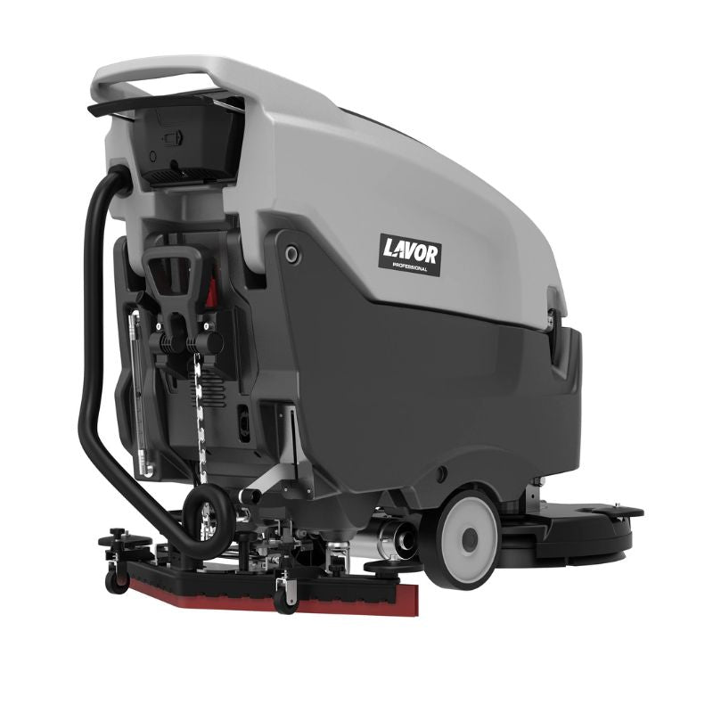 Lavorwash MOVING55B Walk Behind Floor Scrubber side view. 