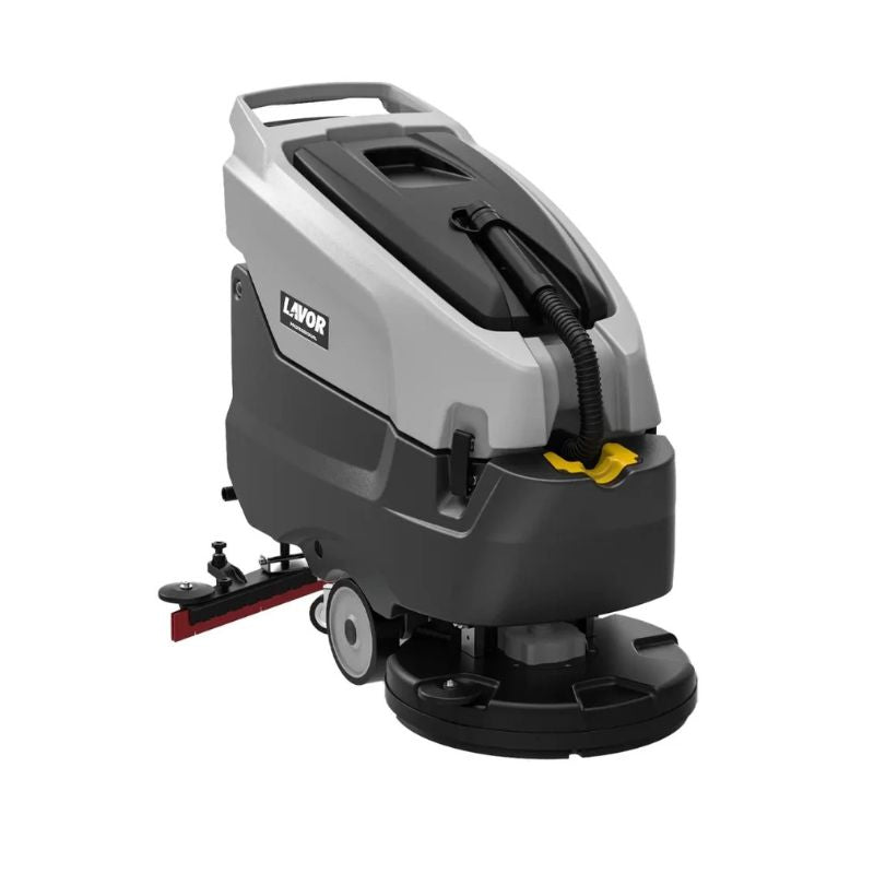 Lavorwash MOVING55B Walk Behind Floor Scrubber side view angle of the machine.