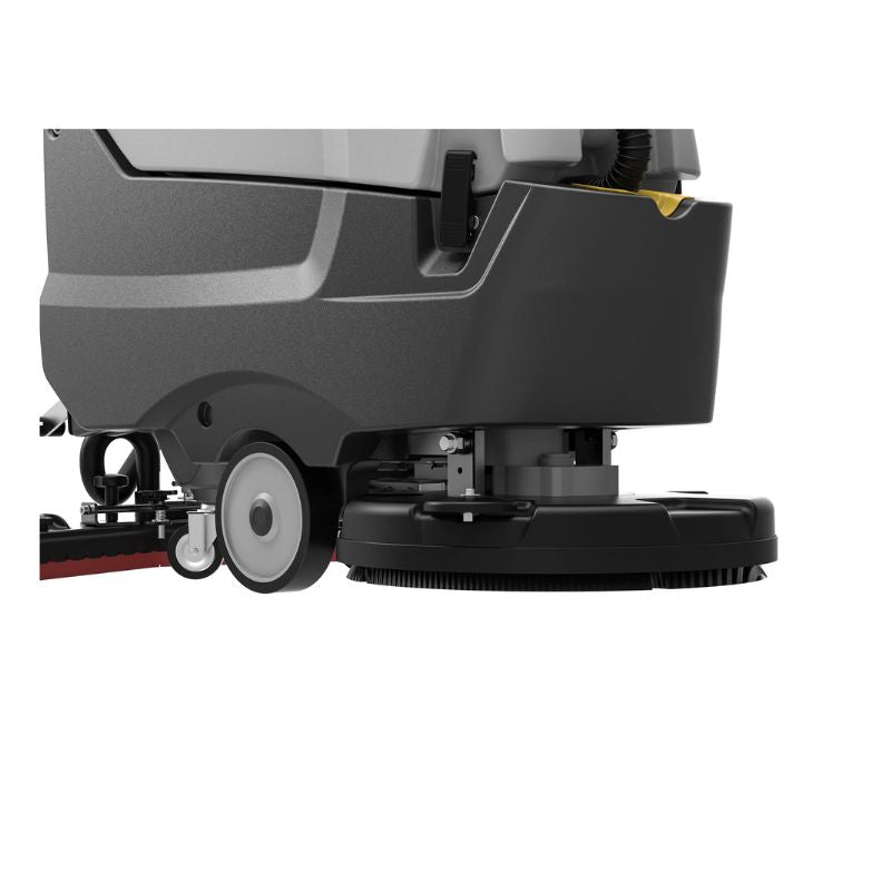Lavorwash MOVING55B Walk Behind Floor Scrubber scrub details and wheels.