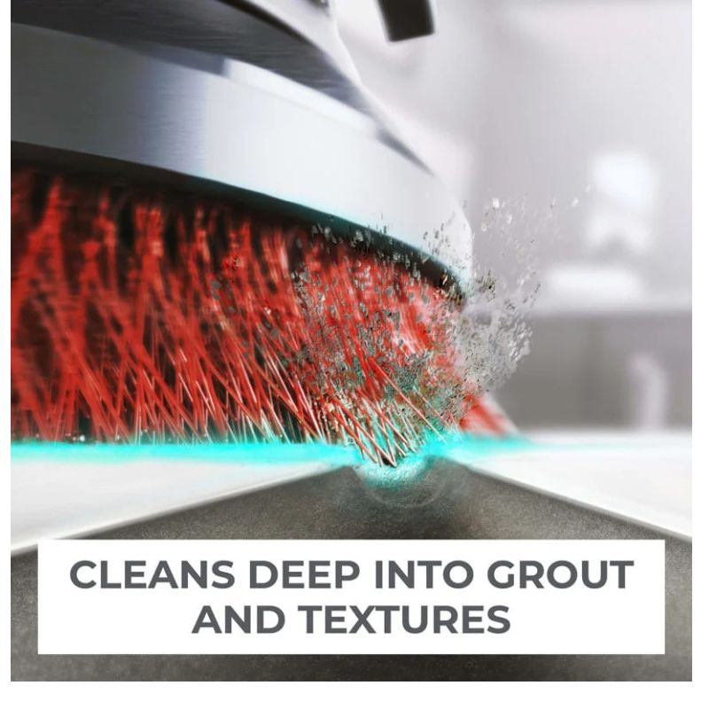 Motorscubber Floor Scrubber with Jet Main image brush details while cleaning on the floor