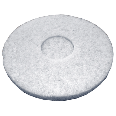Round white Polystar 13-inch Polisher Pad to suit PS-001 on a white background