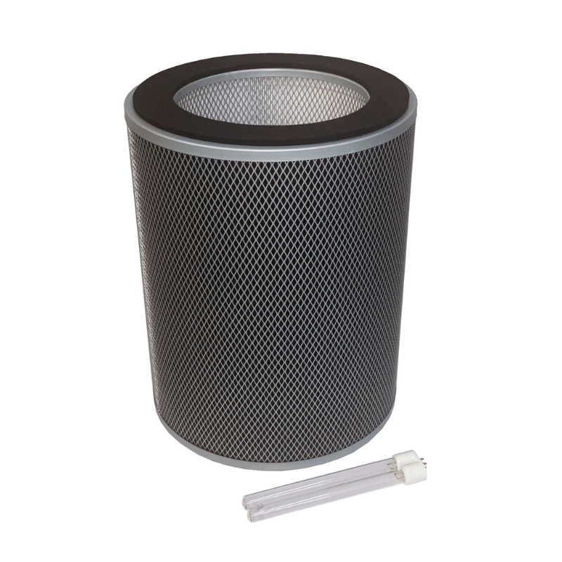 Rensair HEPA Filter and UVC Lamp Set on a white background