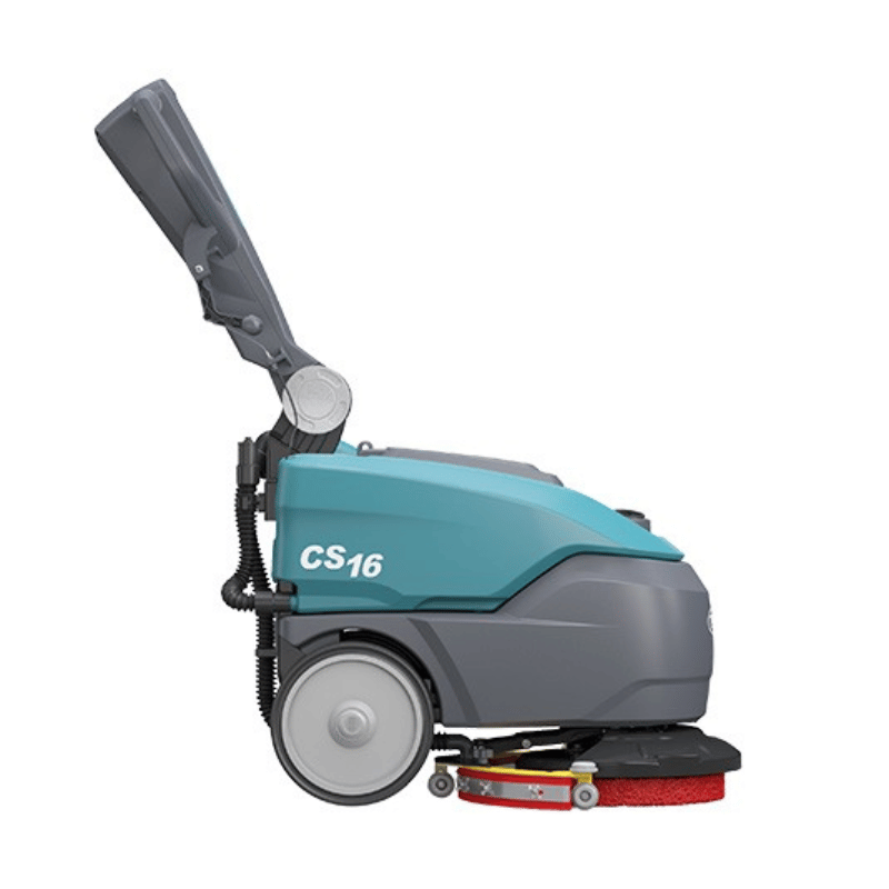 Tennant CS16 Micro Floor Scrubber side profile unfolded on a blank white background