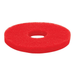 Red foam scrubbing pad on a white background