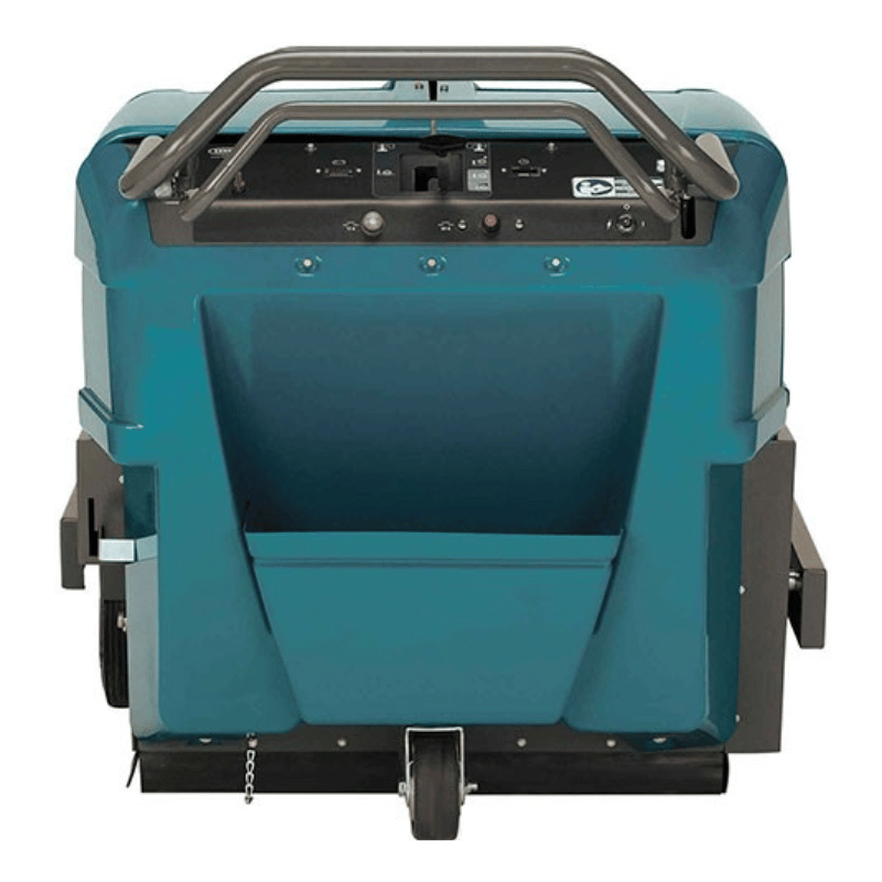 Tennant S10 Battery Walk Behind Floor Sweeper rear view on a white background