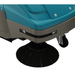 Close-up of a Tennant S7 Walk behind floor sweeper with a brush on a white background