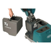 Teal and gray lithium-ion cleaning machine with a detachable container labeled T1 on a white background.