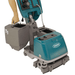 Tennant T1 Corded Compact Floor Scrubber with a person's hand holding a bucket, branded 'Tennant'.