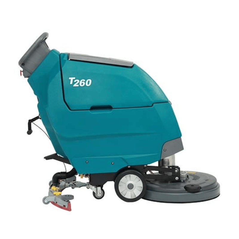 Tennant floor scrubber cleaning machine with 'T260' branding on a white background