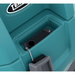 Teal tool case with black interior and visible Tennant brand logo