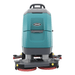 Teal and gray coloured floor cleaning machine with Tennant logo on a white background