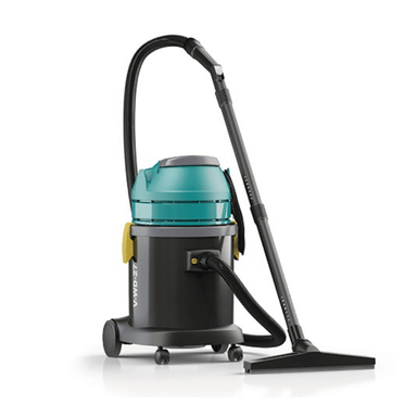 Tennant VWD27 Wet and Dry Vacuum front angle view with attachments on blank white background