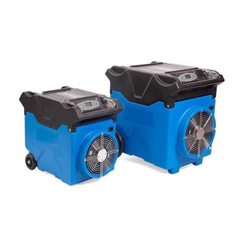Two Thorair 90L commercial dehumidifiers shown side by side for size comparison